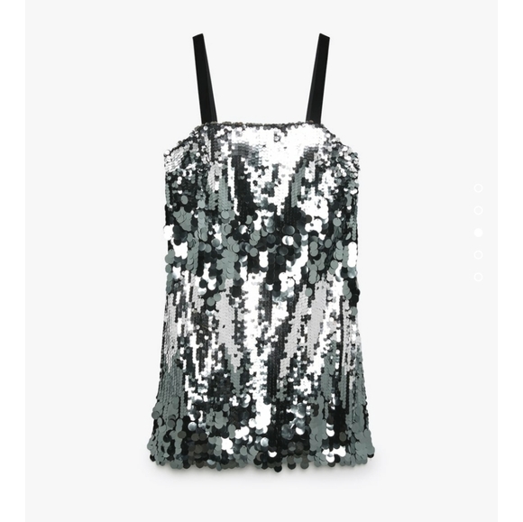 ZARA SILVER SEQUIN MINI DRESS  Bloggers favite - Picture 16 of 17